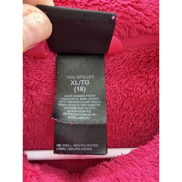 The North Face Childrens Girls Osito Jacket Size XL Pink Zip Up Fuzzy - Picture 6 of 13